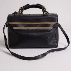 MONDI Vintage 1980s Satchel Lambskin Leather Crossbody Shoulder Bag Logo Italy